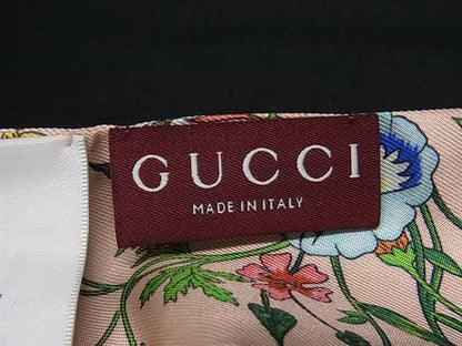 Gucci Flora 100% Silk Flower Ribbon Scarf Pink Multicolor — view 3