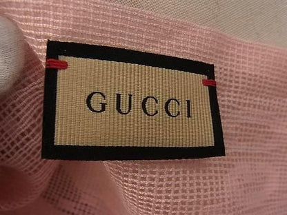Gucci GG Pattern 52% Wool 48% Silk Shawl Pink Scarf — view 3