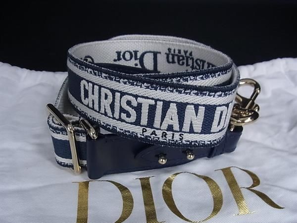 Dior Canvas Bag Shoulder Strap Belt Navy
