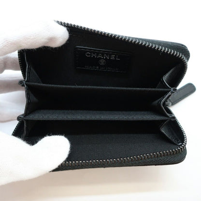 Chanel Ten Quilted Coin Case Lambskin Purse All Black — view 3
