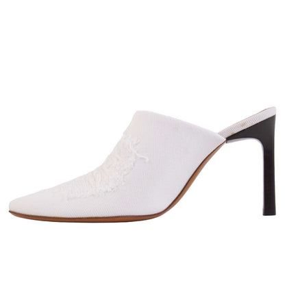 Loewe Sandals Denim Distressed Heels — view 7