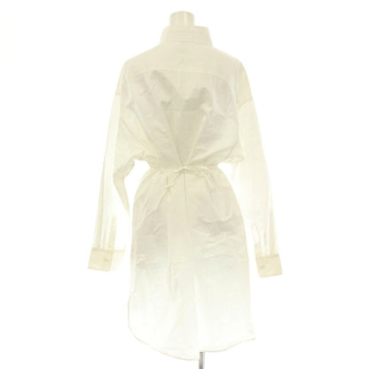 Hermes Cotton Sellier Buttons Long Shirt Long Sleeve Stand Collar 38 White DO — view 2