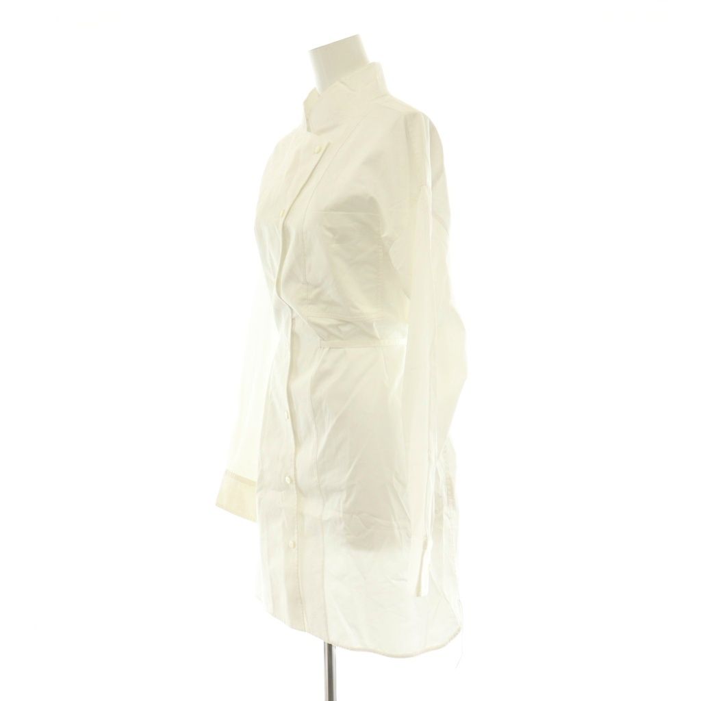 Hermes Cotton Sellier Buttons Long Shirt Long Sleeve Stand Collar 38 White DO — view 3