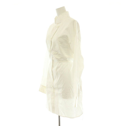Hermes Cotton Sellier Buttons Long Shirt Long Sleeve Stand Collar 38 White DO — view 3