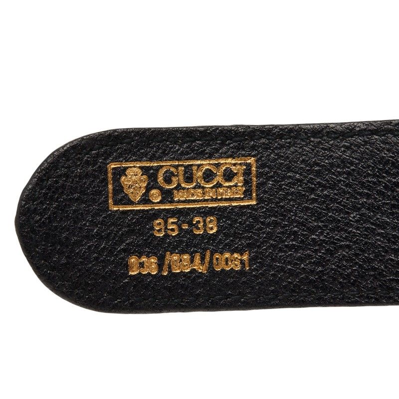 Gucci Interlocking G Sherry Line 95 38 Black Leather Belt — view 4
