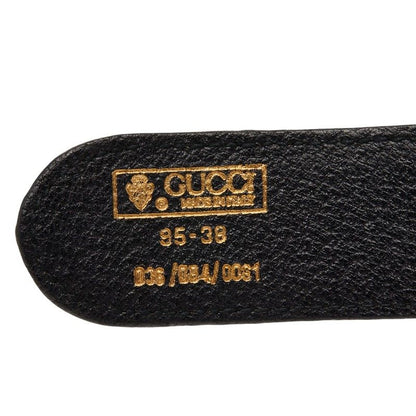 Gucci Interlocking G Sherry Line 95 38 Black Leather Belt — view 4