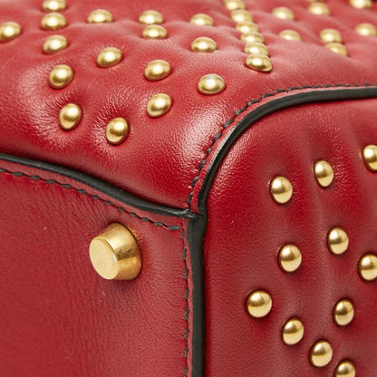 Dior Mini Lady Dior Studs Chain Shoulder Bag 2-Way Red Lambskin — view 4