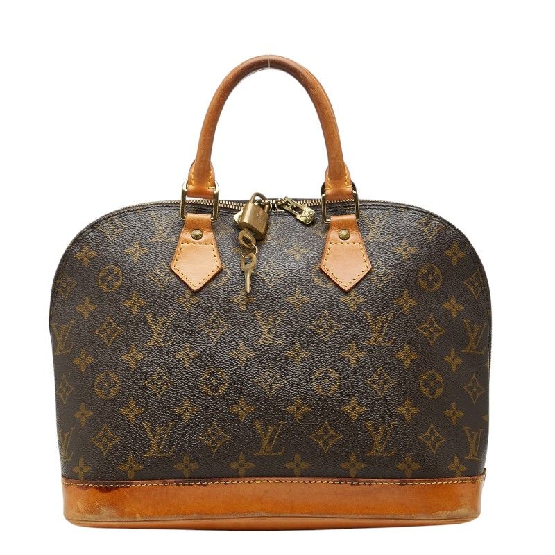 Louis Vuitton Monogram Alma PM Handbag Brown Leather