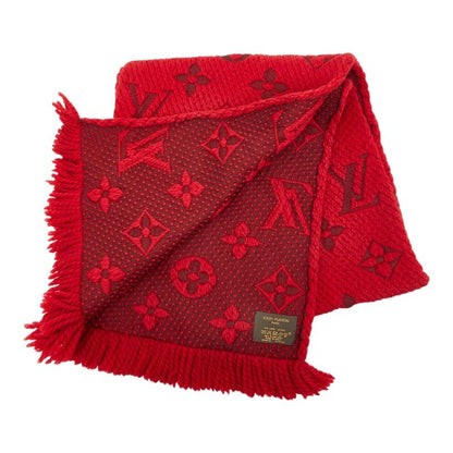 Louis Vuitton Monogram Echarpe Logomania Scarf Red Wool Silk — view 2