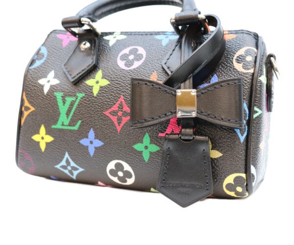 Louis Vuitton Takashi Murakami Multicolor Noir Nano Speedy Handbag — view 6