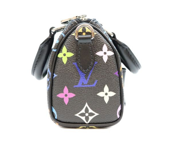 Louis Vuitton Takashi Murakami Multicolor Noir Nano Speedy Handbag — view 4