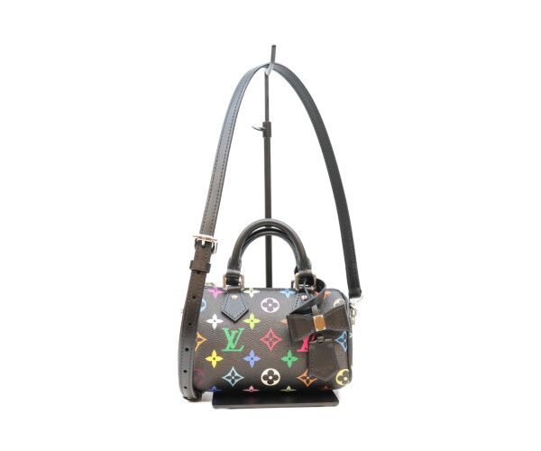 Louis Vuitton Takashi Murakami Multicolor Noir Nano Speedy Handbag