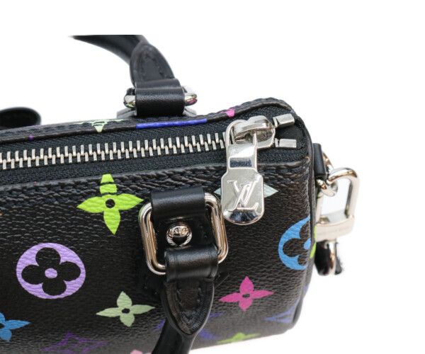 Louis Vuitton Takashi Murakami Multicolor Noir Nano Speedy Handbag — view 7
