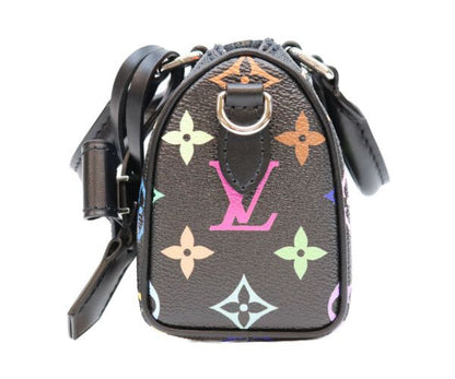 Louis Vuitton Takashi Murakami Multicolor Noir Nano Speedy Handbag — view 2