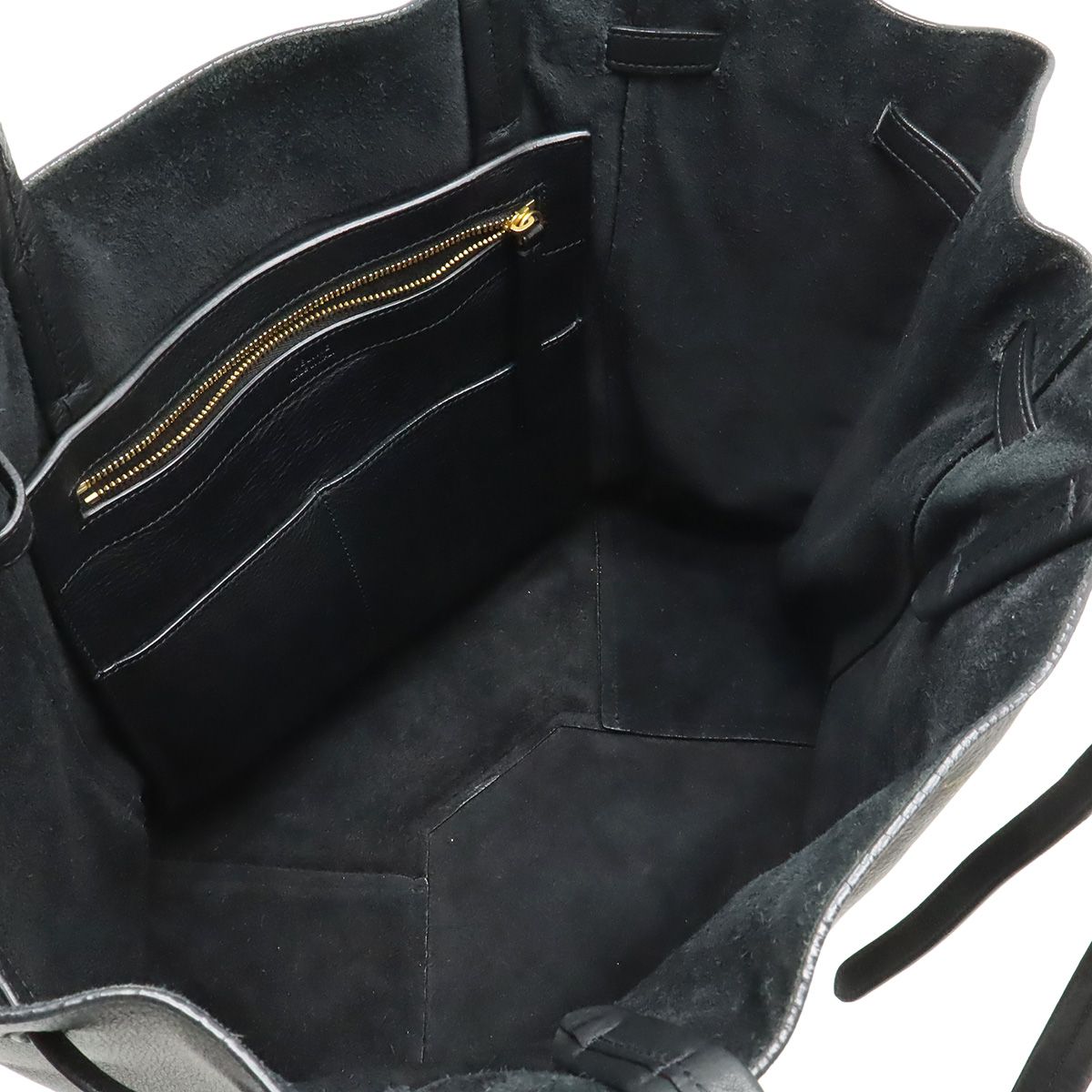 Celine Cabas Phantom Small Tote Bag Shoulder Semi Leather Black — view 6