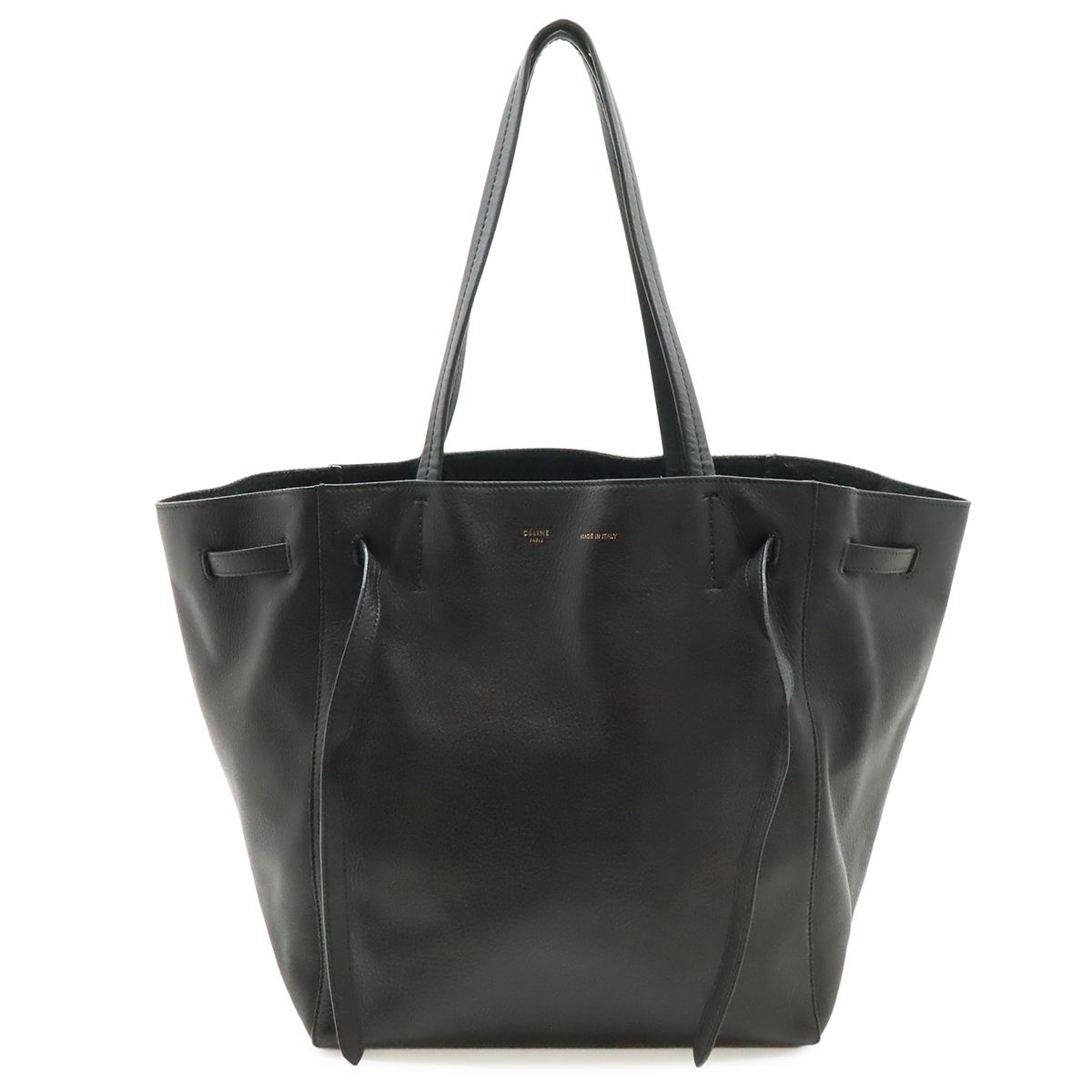 Celine Cabas Phantom Small Tote Bag Shoulder Semi Leather Black