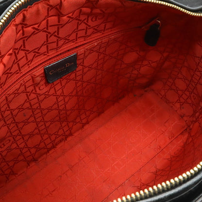 Dior Lady Dior Large Cannage 2-Way Shoulder Bag Leather Black Gold — view 6