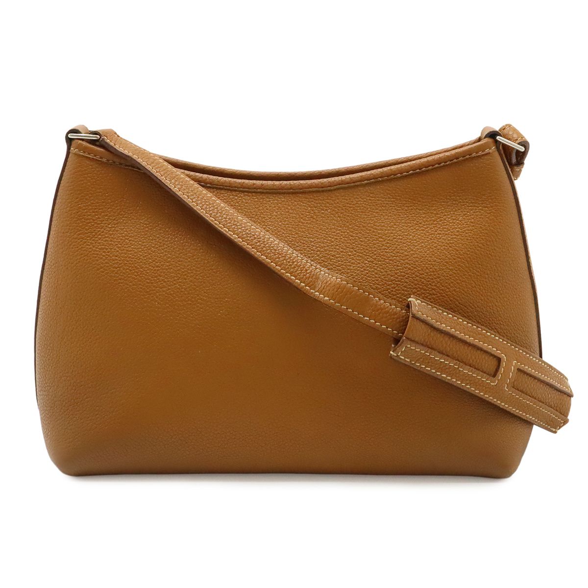 Hermes Berline PM Shoulder Bag Veau Epsom Brown Silver