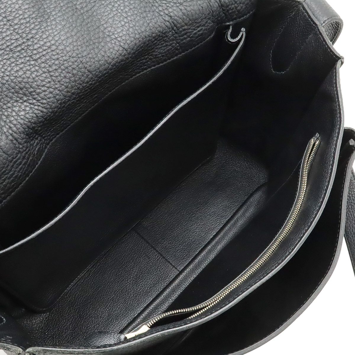 Hermes Steve Besace 35 Shoulder Bag Crossbody Taurillon Clemence Leather Black — view 6