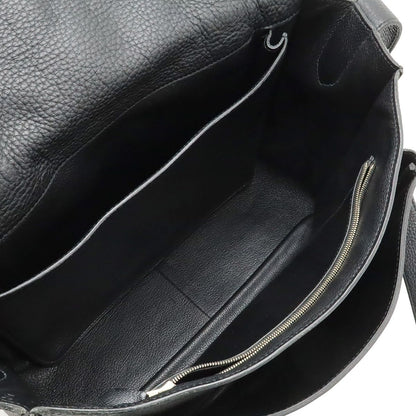 Hermes Steve Besace 35 Shoulder Bag Crossbody Taurillon Clemence Leather Black — view 6