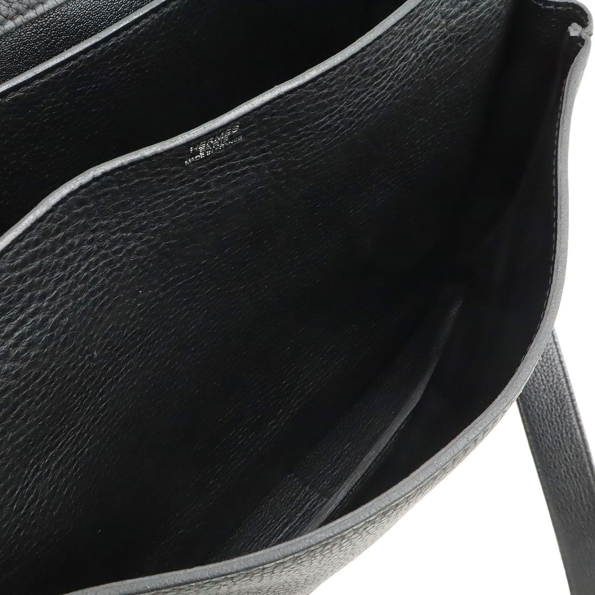 Hermes Steve Besace 35 Shoulder Bag Crossbody Taurillon Clemence Leather Black — view 7