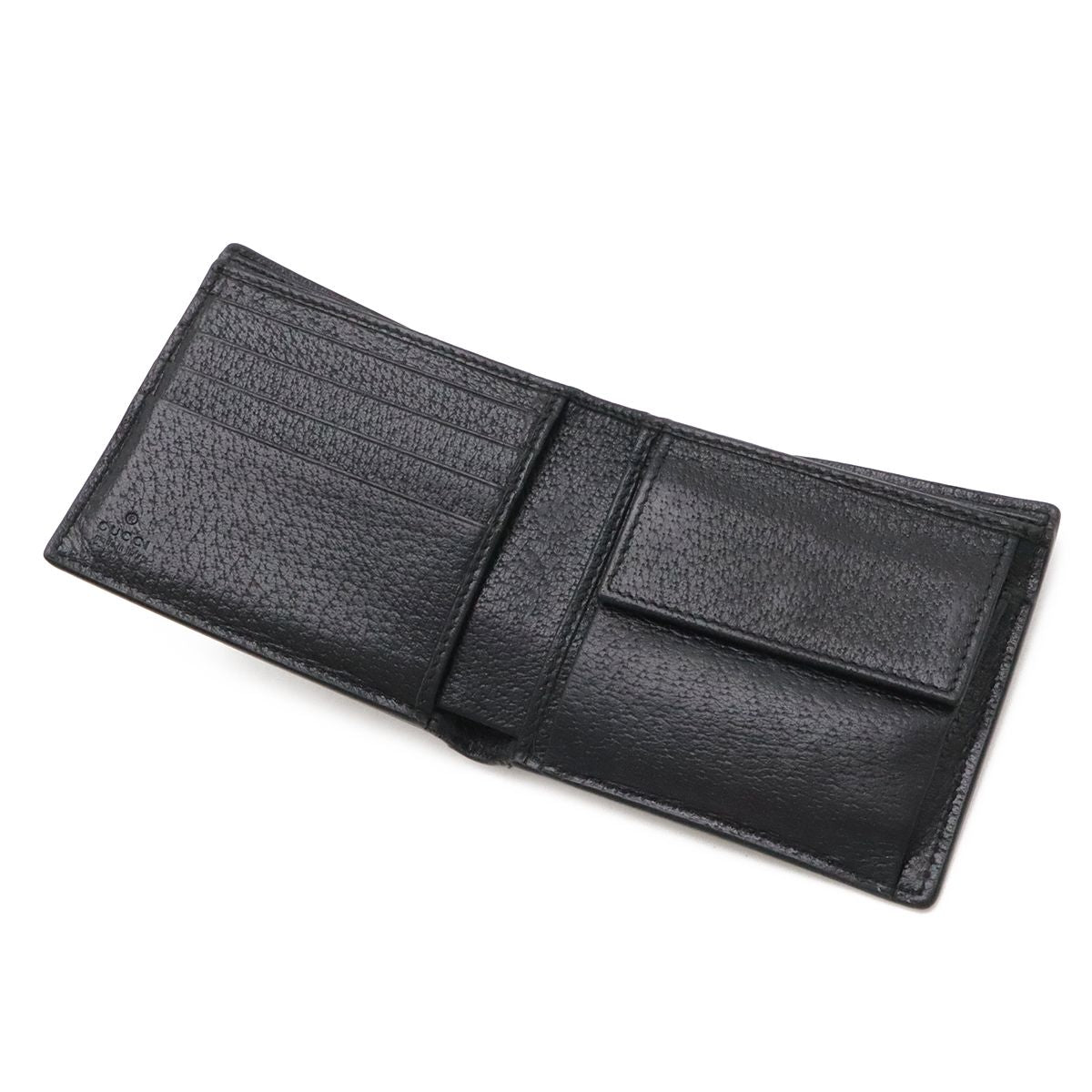 Gucci Animalier Metal Bee Bifold Wallet Leather Black Gold — view 4