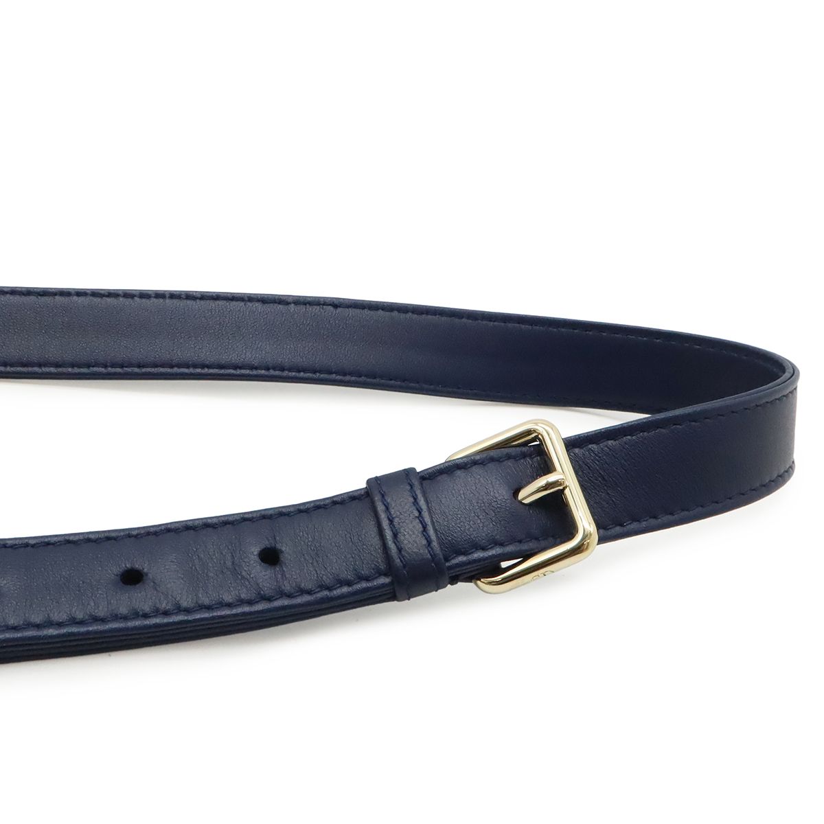 Dior Cannage 2-Way Shoulder Bag Leather Navy Gold — view 8
