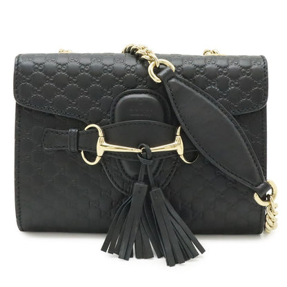 Gucci Micro Guccissima Emily Shoulder Bag Chain Pochette Fringe Tassel Leather