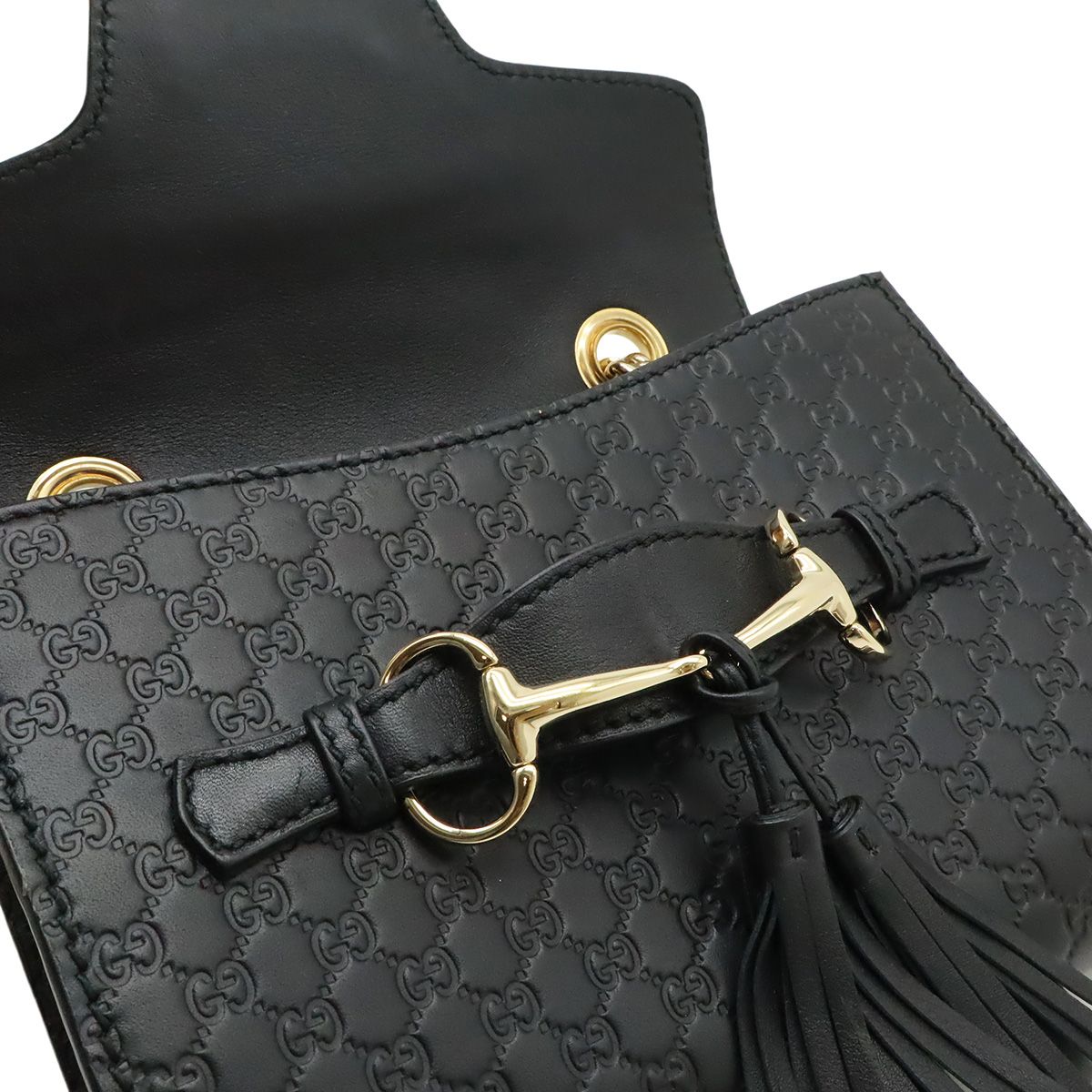 Gucci Micro Guccissima Emily Shoulder Bag Chain Pochette Fringe Tassel Leather — view 7