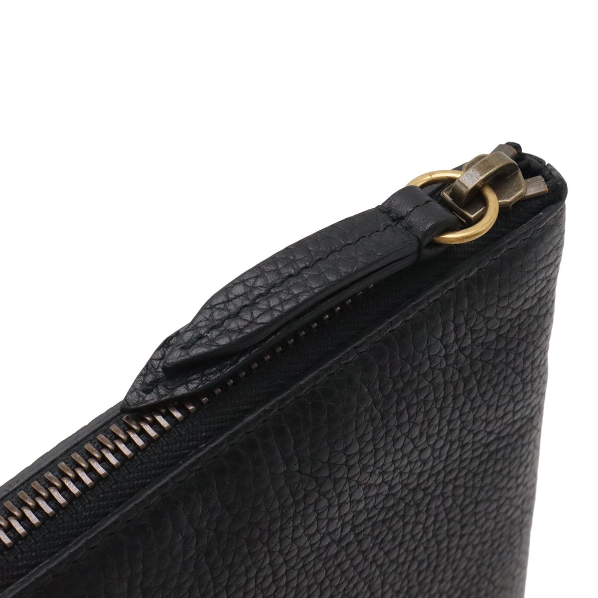 Gucci Animalier Tiger Head Clutch Pouch Leather Black Gold — view 5