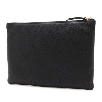 Gucci Animalier Tiger Head Clutch Pouch Leather Black Gold — view 2