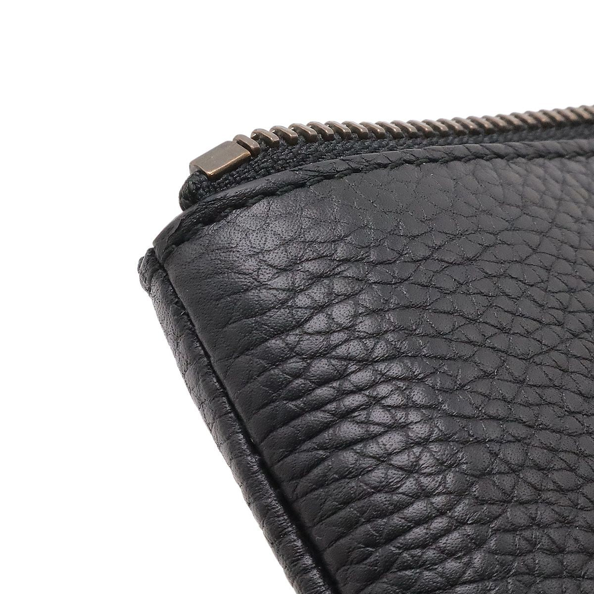 Gucci Animalier Tiger Head Clutch Pouch Leather Black Gold — view 4