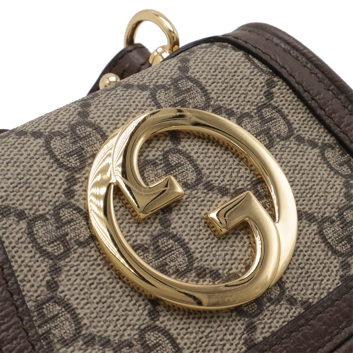 Gucci Blondie Interlocking GG Supreme Shoulder Pouch Bag Beige Brown Gold — view 4