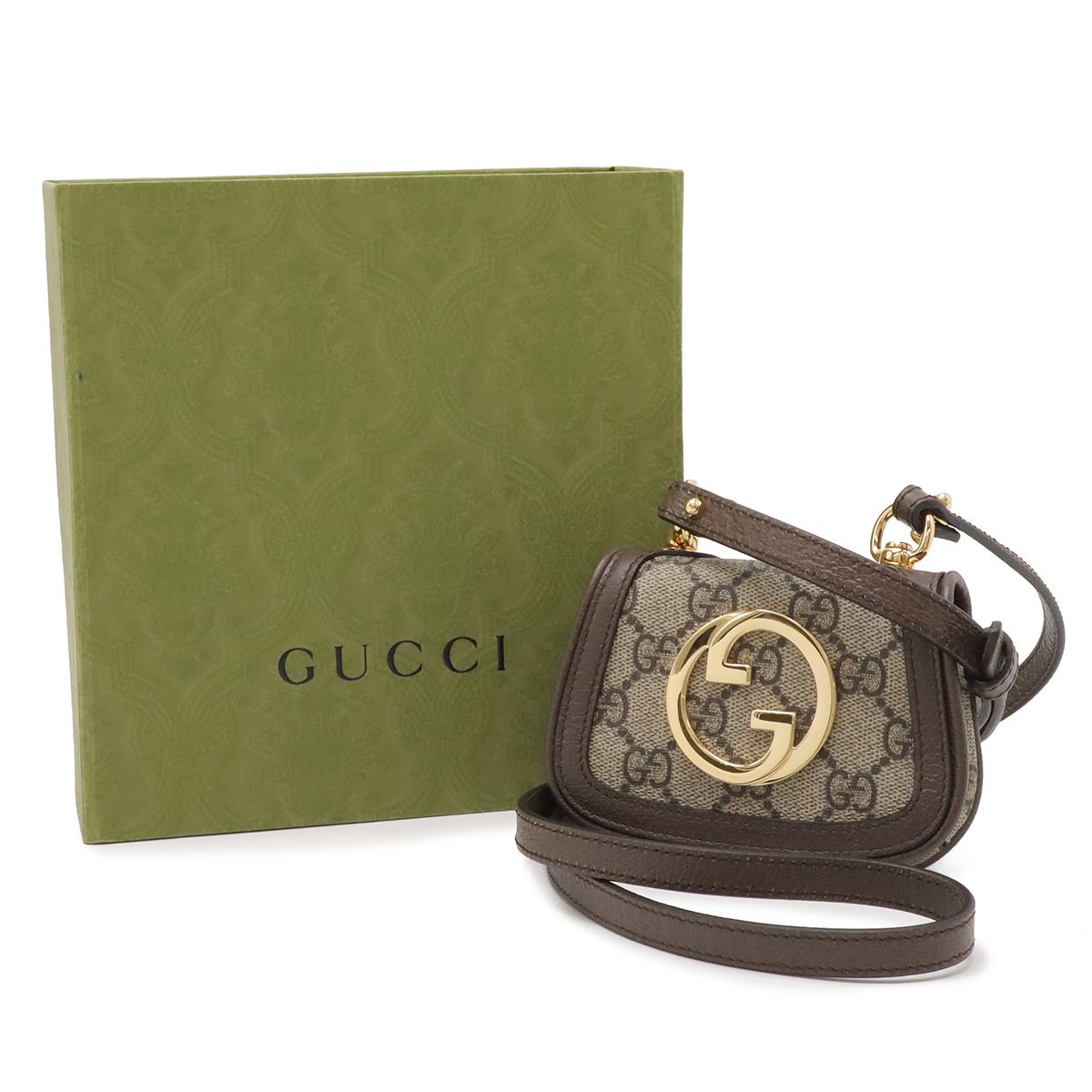 Gucci Blondie Interlocking GG Supreme Shoulder Pouch Bag Beige Brown Gold — view 8
