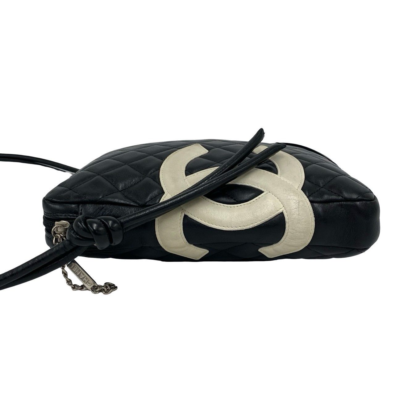 Chanel Cambon Line CC Logo Leather Mini Shoulder Bag Pochette Black — view 5