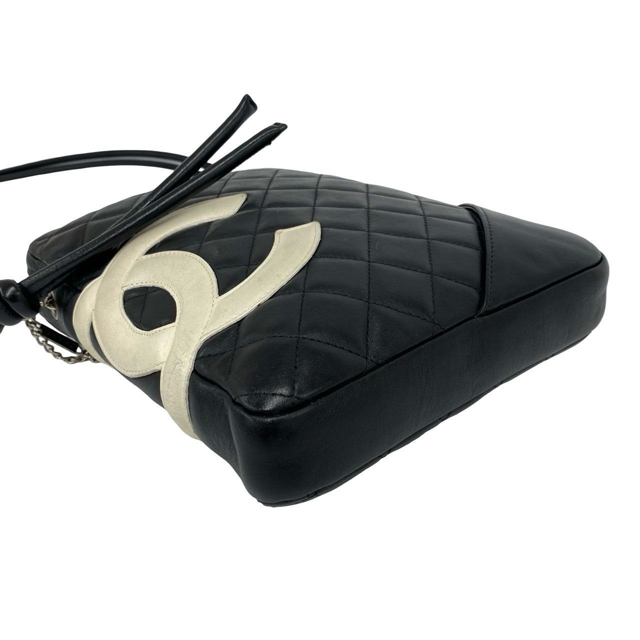 Chanel Cambon Line CC Logo Leather Mini Shoulder Bag Pochette Black — view 7