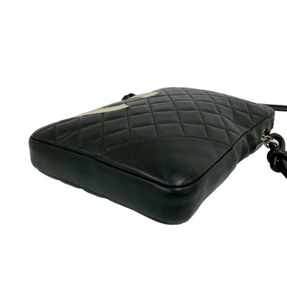 Chanel Cambon Line CC Logo Leather Mini Shoulder Bag Pochette Black — view 8