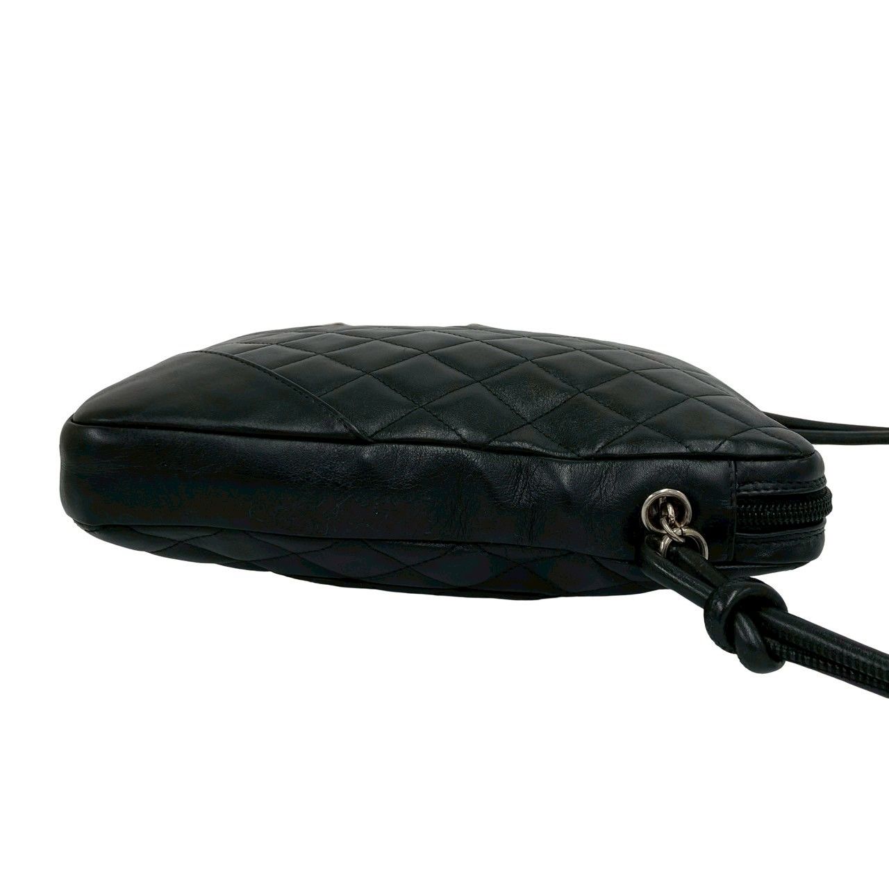 Chanel Cambon Line CC Logo Leather Mini Shoulder Bag Pochette Black — view 6