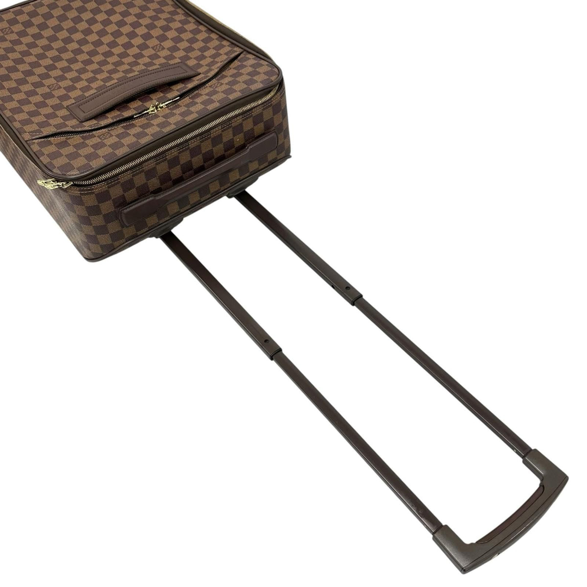 Louis Vuitton Pegase 45 Damier Ebene Leather Brown Bag Gold — view 5