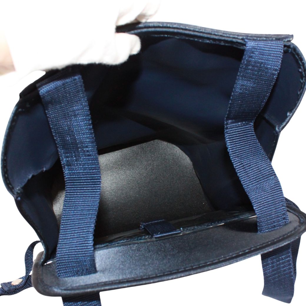 Hermes Sherpa Travel Around The Stars Nylon Navy Backpack Silver — view 7