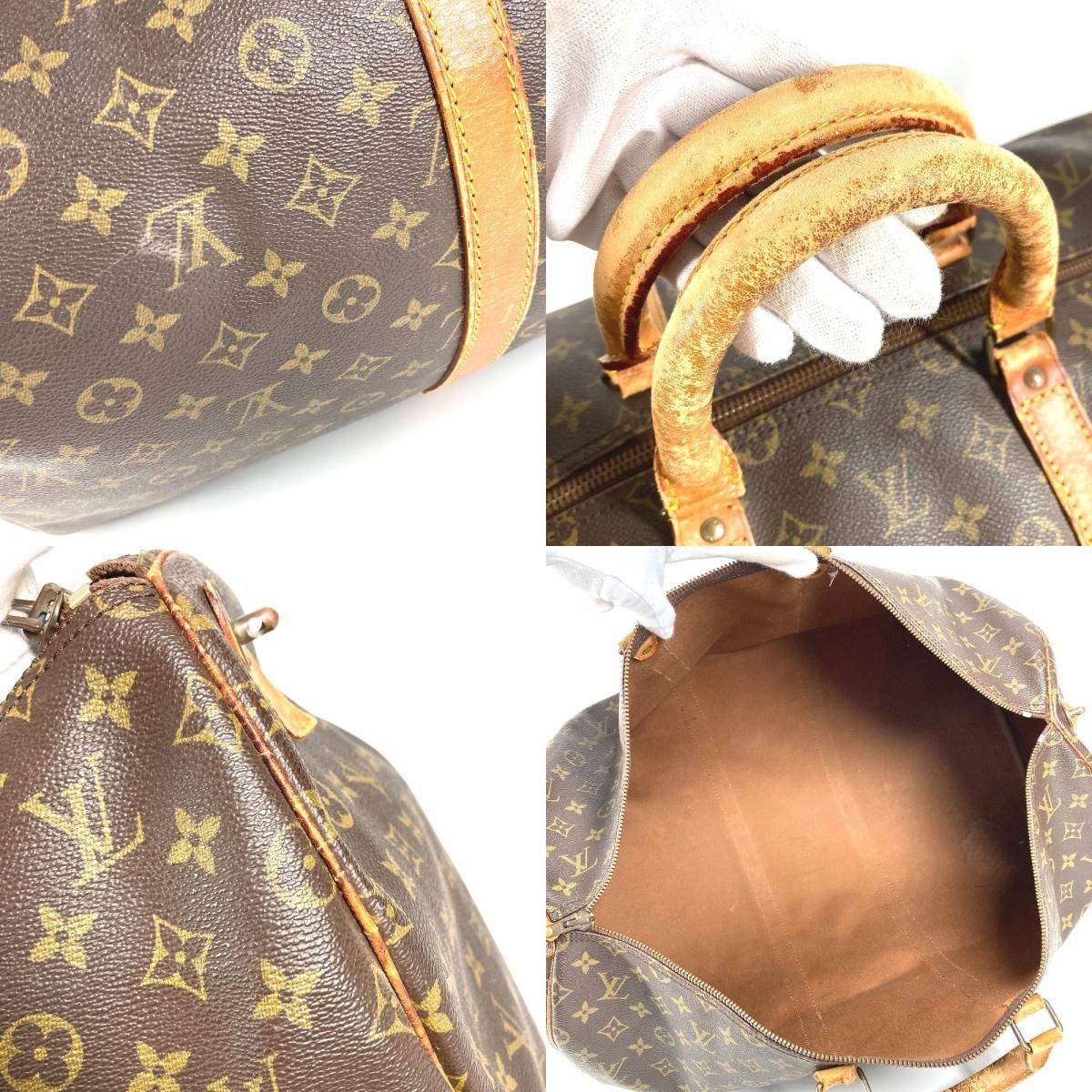 Louis Vuitton Boston Bag Keepall 55 Monogram Canvas Brown — view 8