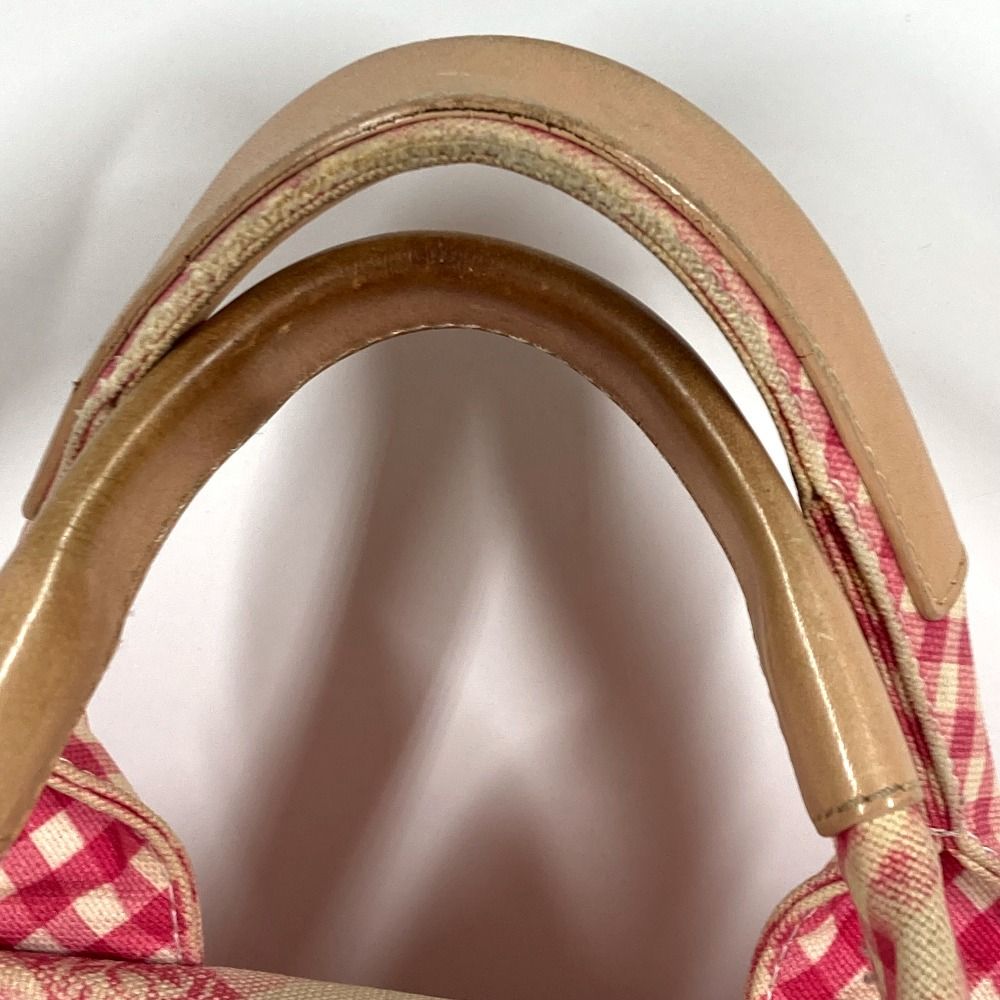 Chanel Handbag CC Logo Gingham Check Canvas Pink — view 6