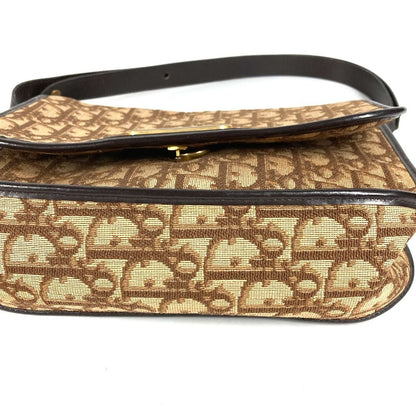 Dior Shoulder Bag Logo Trotter Leather Canvas Beige — view 6