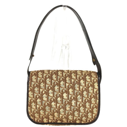 Dior Shoulder Bag Logo Trotter Leather Canvas Beige — view 2