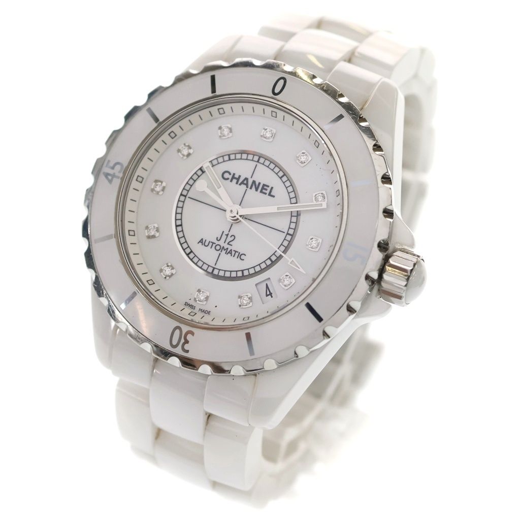 Chanel Diamond Ce SS At Ceramic Stainless Steel Automatic Watch White — view 4