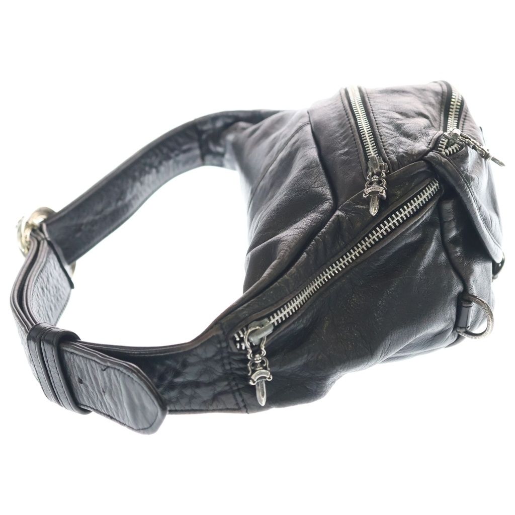 Chrome Hearts 1 Snat Pack Daga Zip Gunslinger Belt Leather Waist Bag Black — view 3