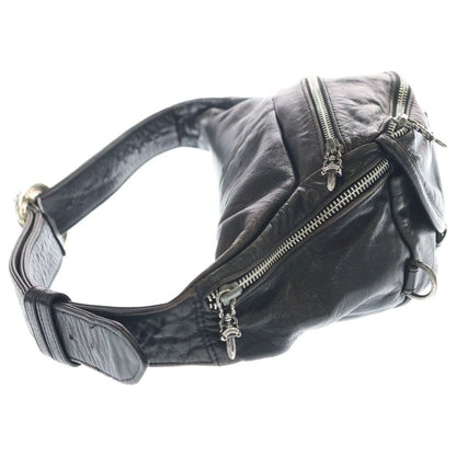 Chrome Hearts 1 Snat Pack Daga Zip Gunslinger Belt Leather Waist Bag Black — view 3
