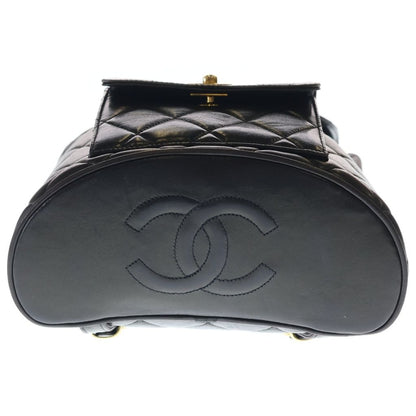 Chanel Quilted Backpack Lambskin Gold Black Seal — view 4