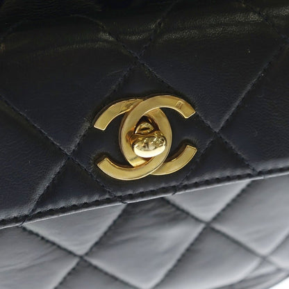 Chanel Quilted Backpack Lambskin Gold Black Seal — view 6
