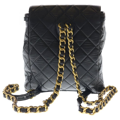 Chanel Quilted Backpack Lambskin Gold Black Seal — view 2
